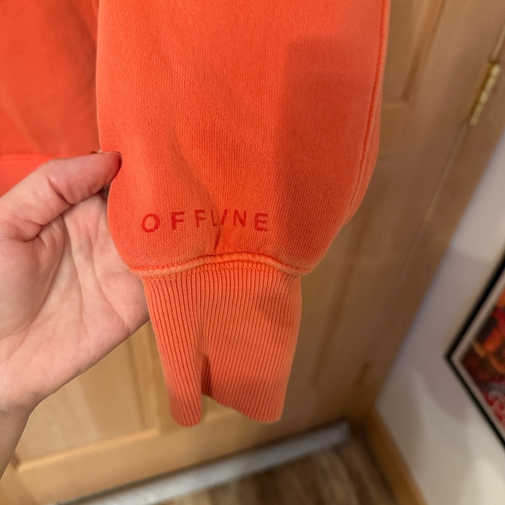 Aerie | OFFLINE Cloud Fleece Hoodie Starburst Orange Small - Picture 7 of 12